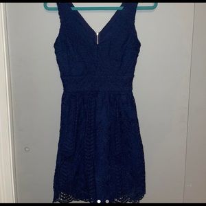 Lace navy blue dress